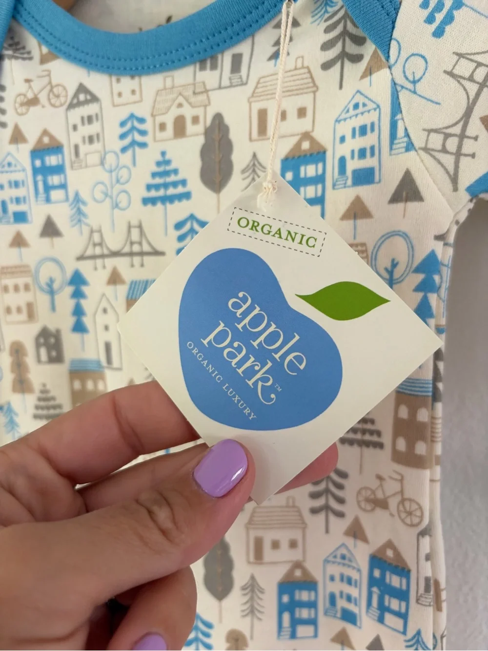 Apple Park Organic Luxury 100% Organic Cotton Long‎ Sleeve One Piece Outfit